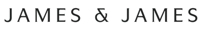The image displays the text JAMES & JAMES in a simple, bold font. The background is plain white.