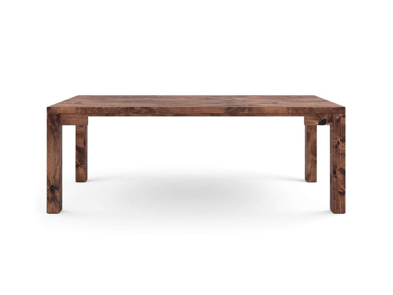 The Jonathan Desk by James+James, a solid hardwood rectangular table with a smooth surface and four sturdy legs, exudes classic farmhouse-style charm against a plain white background.