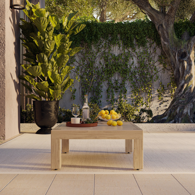 Aria White Oak Coffee Table pictured on our <a href="/products/rayan-rug">Rayan Rug</a>