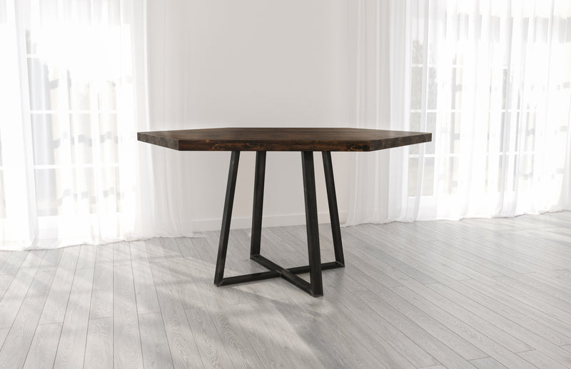 Hexagon Industrial Steel Watson Pedestal Table