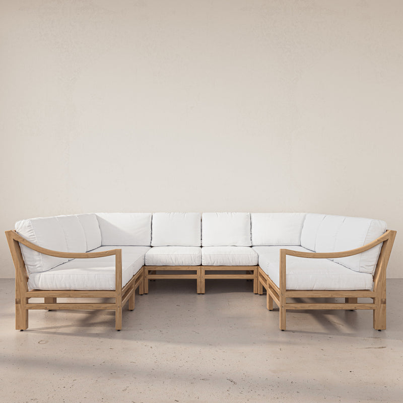 Ema White Oak 8 Piece U Sectional