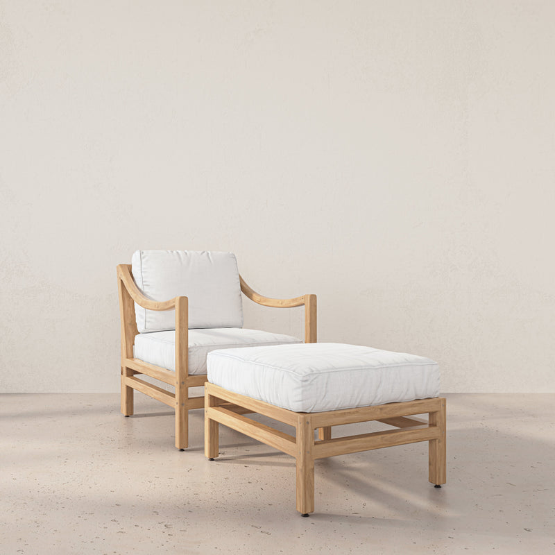 Ema White Oak Chair and Ottoman