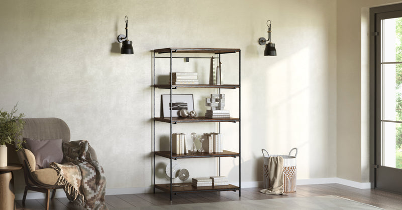 Pictured in Tobacco Finish. Pictured with <a href="/products/euro-industrial-wall-light">Euro Industrial Wall Light</a> and <a href="/products/melville-flat-weave">Melville Flat Weave Rug</a>.