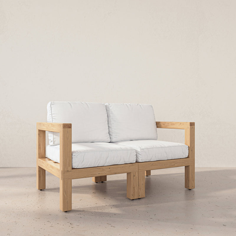 Aria White Oak Love Seat