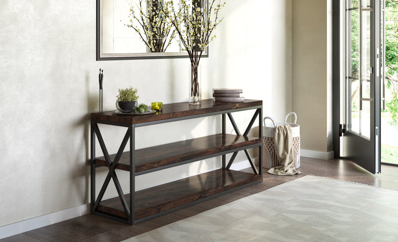 Pictured in Tobacco Finish. Pictured with the <a href="/products/melville-flat-weave">Melville Flat Weave Rug</a>.