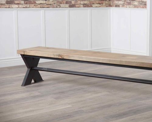 Industrial Steel X-Base Bench