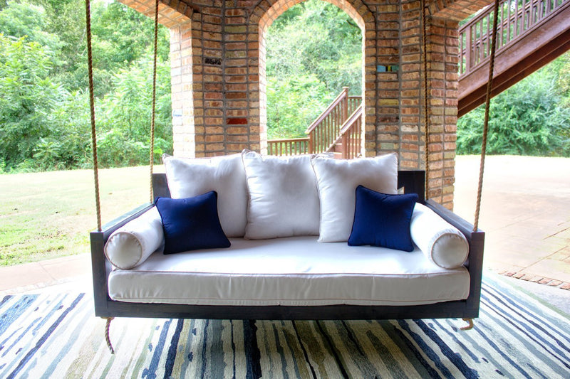 Finley Wood Porch Swing Bed Daybed, Twin Size, Charred Ember Finish.