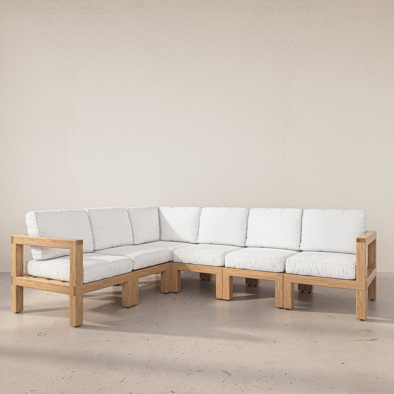 Aria White Oak 6 Piece Sectional