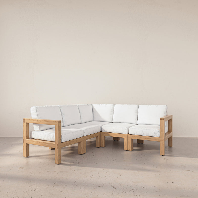 Aria White Oak 5 Piece Sectional