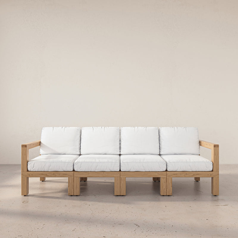 Aria White Oak 4 Piece Sofa